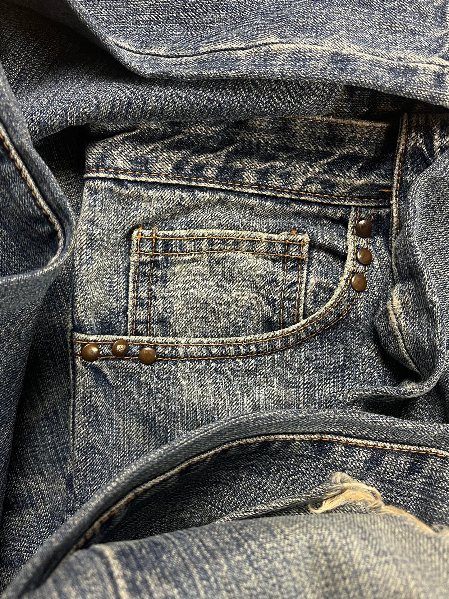 Semantic Design Studded Pocket Washed Blue Denim