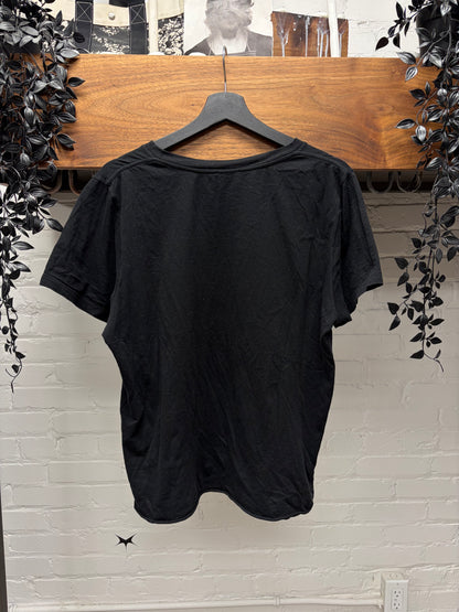 2018 Saint Laurent ‘Western’ Black Cropped Graphic T-Shirt.