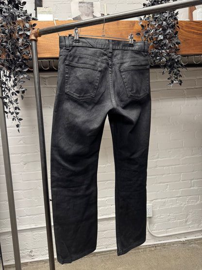 AW1999 Helmut Lang Waxed Black Bootcut Denim