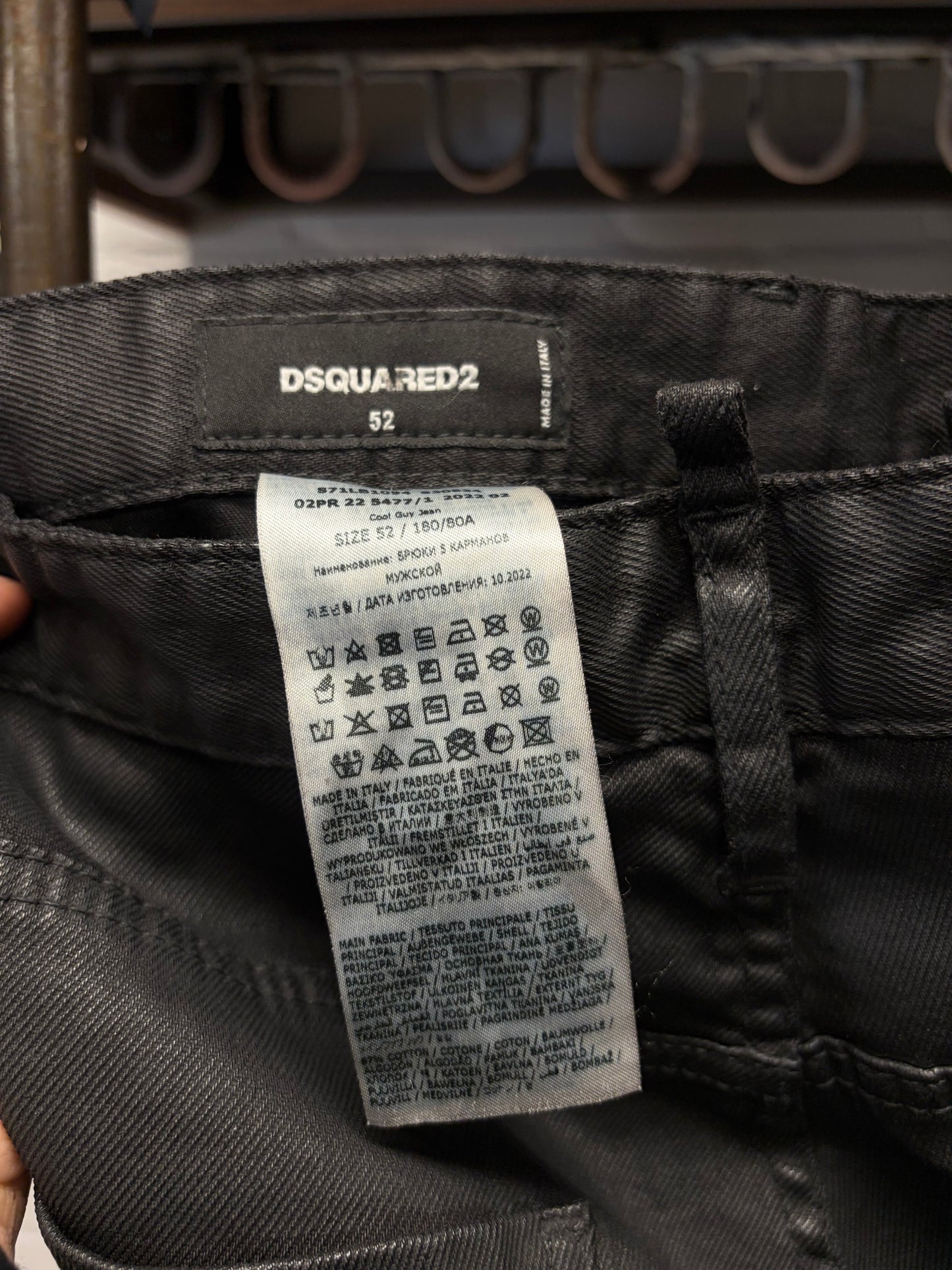 Dsquared2 Waxed Black Skinny Denim