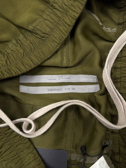 AW2018 Rick Owens Sisyphus ‘Dirty Green’ Drop Crotch Pod Shorts