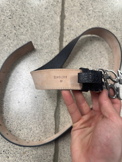 Acne Studios ‘Wave Logo’ Black Leather Belt