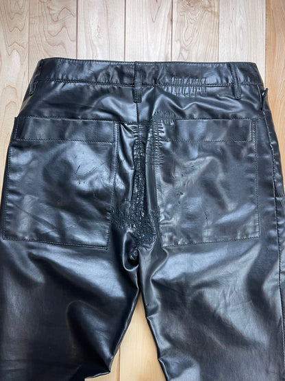 Vintage Dirk Bikkembergs Black Leather Bootcut Trousers