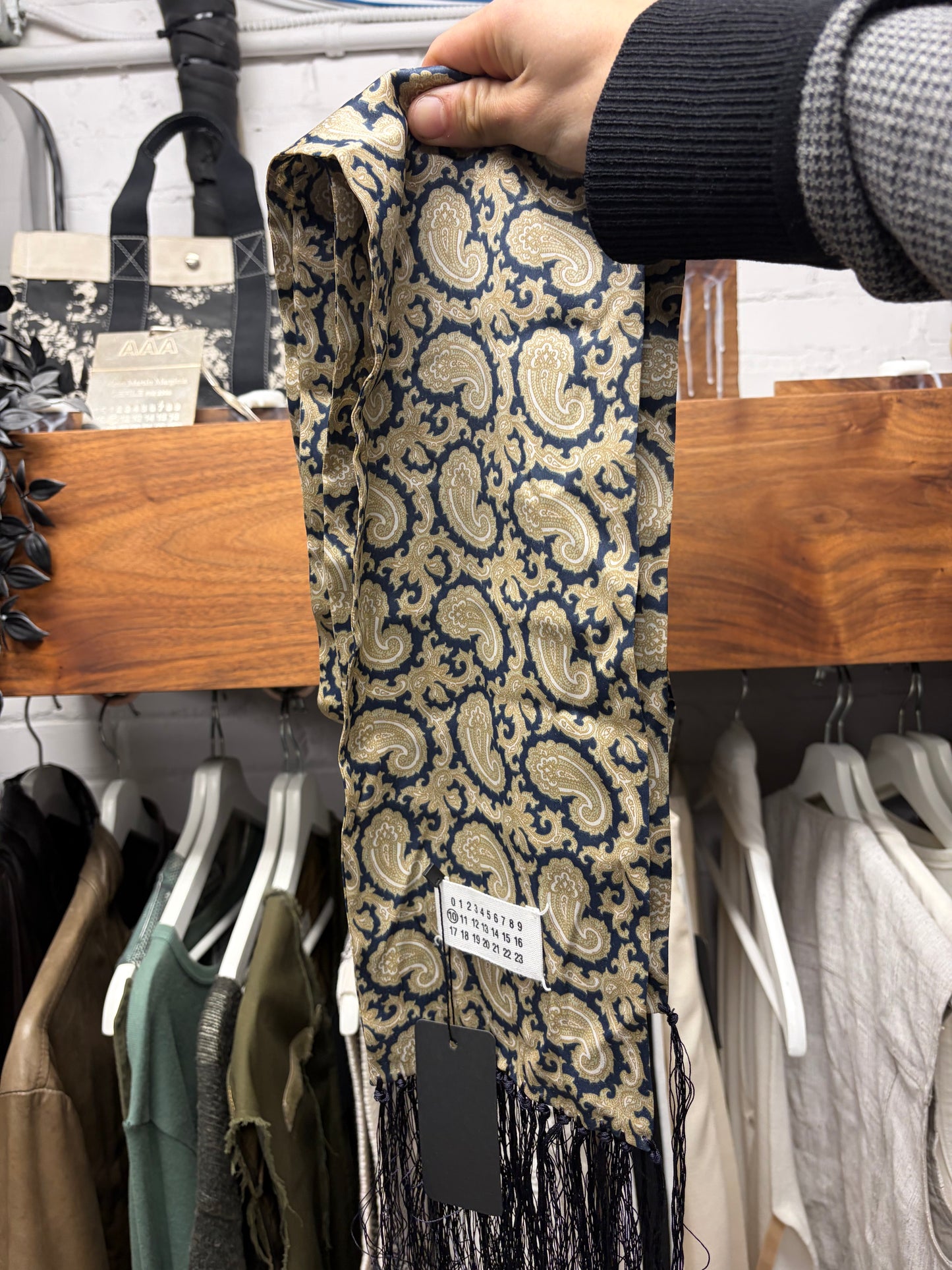 Maison Martin Margiela Paisley Patterned Wool Scarf