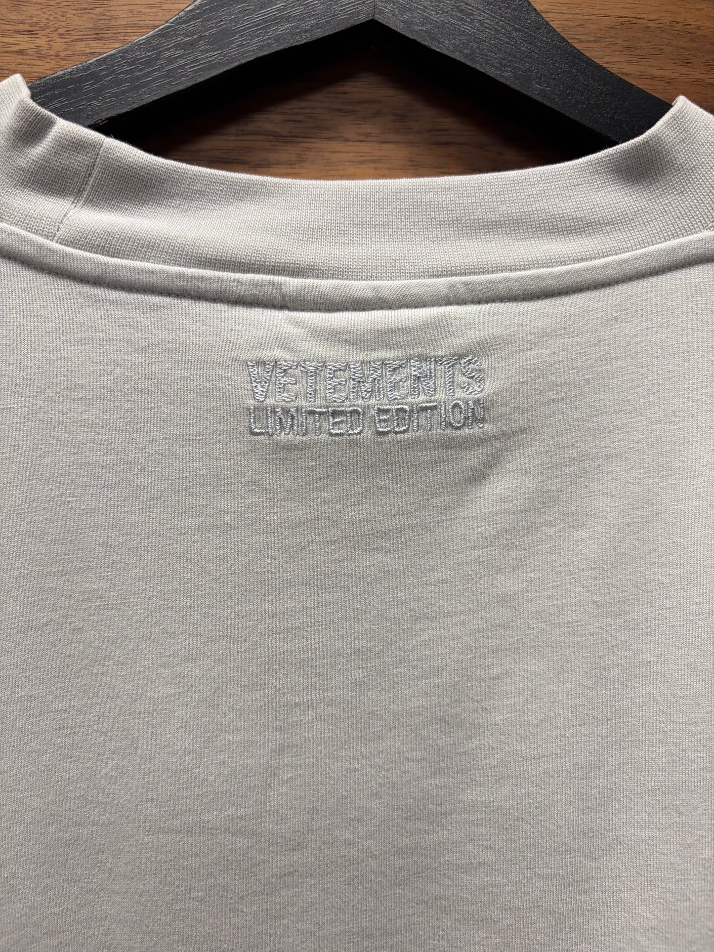 Vetements Limited Edition Grey Oversized Logo T-Shirt