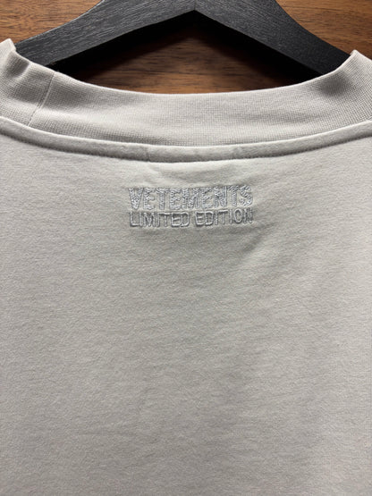 Vetements Limited Edition Grey Oversized Logo T-Shirt