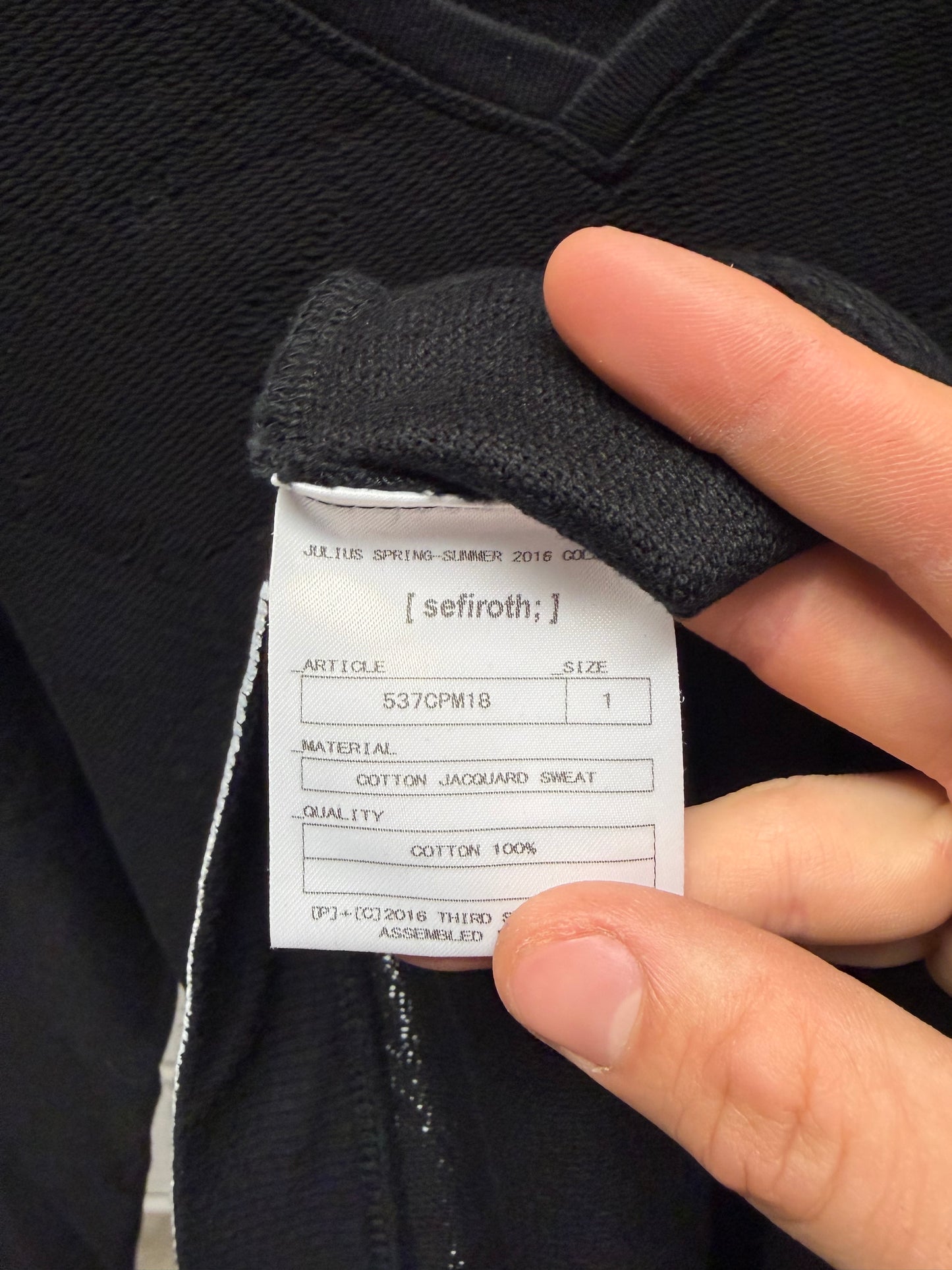 SS2016 Julius Cotton Jacquard Striped Appliqué Sweater