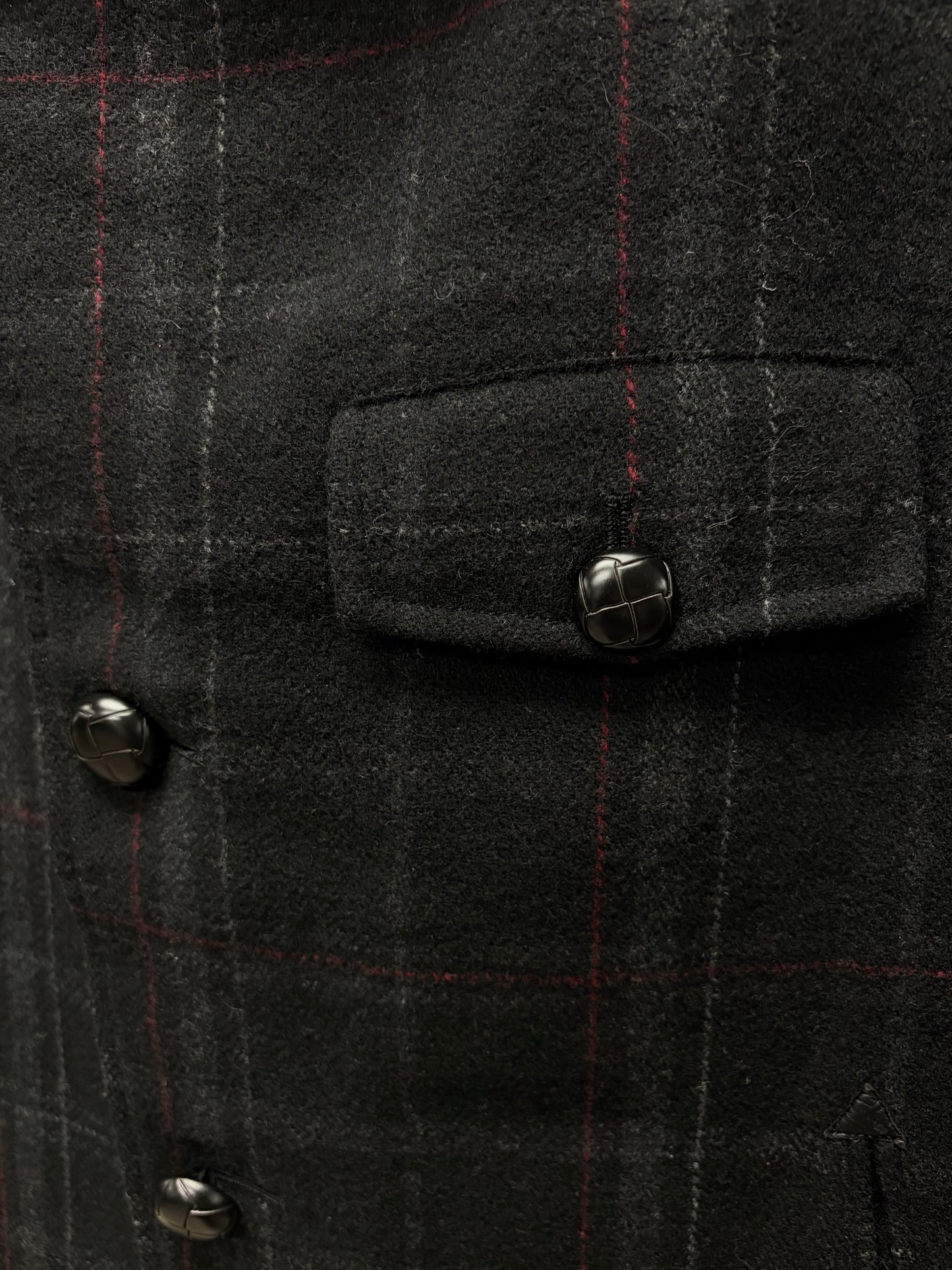 Vintage 90s Katharine Hamnett Tartan Plaid Wool Overcoat