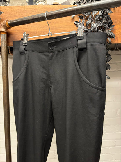 Yohji Yamamoto Mainline Pleated Black Straight Leg Trousers