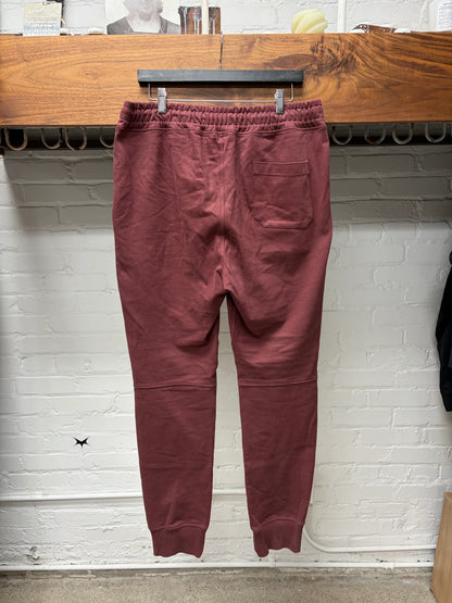 Balmain Oxblood Red Biker Sweatpants