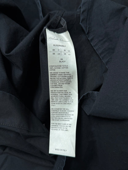 AW2021 Rick Owens ‘Gethsemane’ Mainline Black Cotton Work-Shirt
