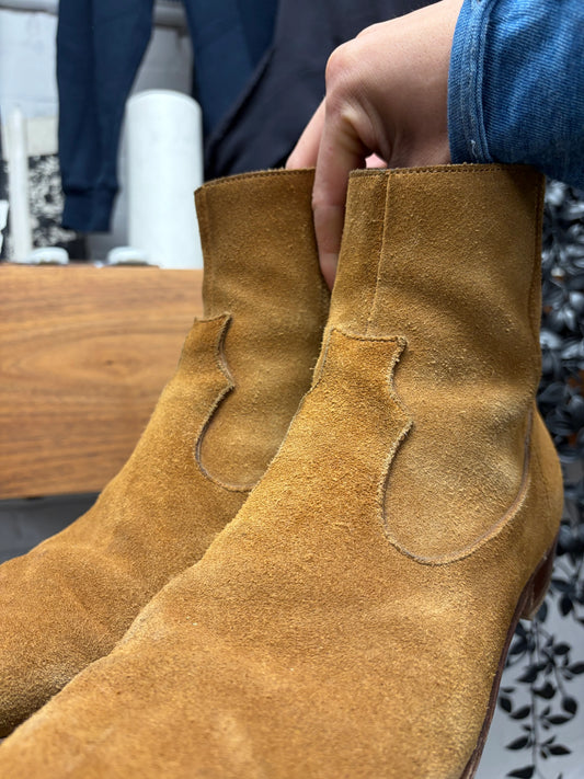 Celine by Hedi Slimane ‘Jacno’ Brown Suede Pointed Toe Boots