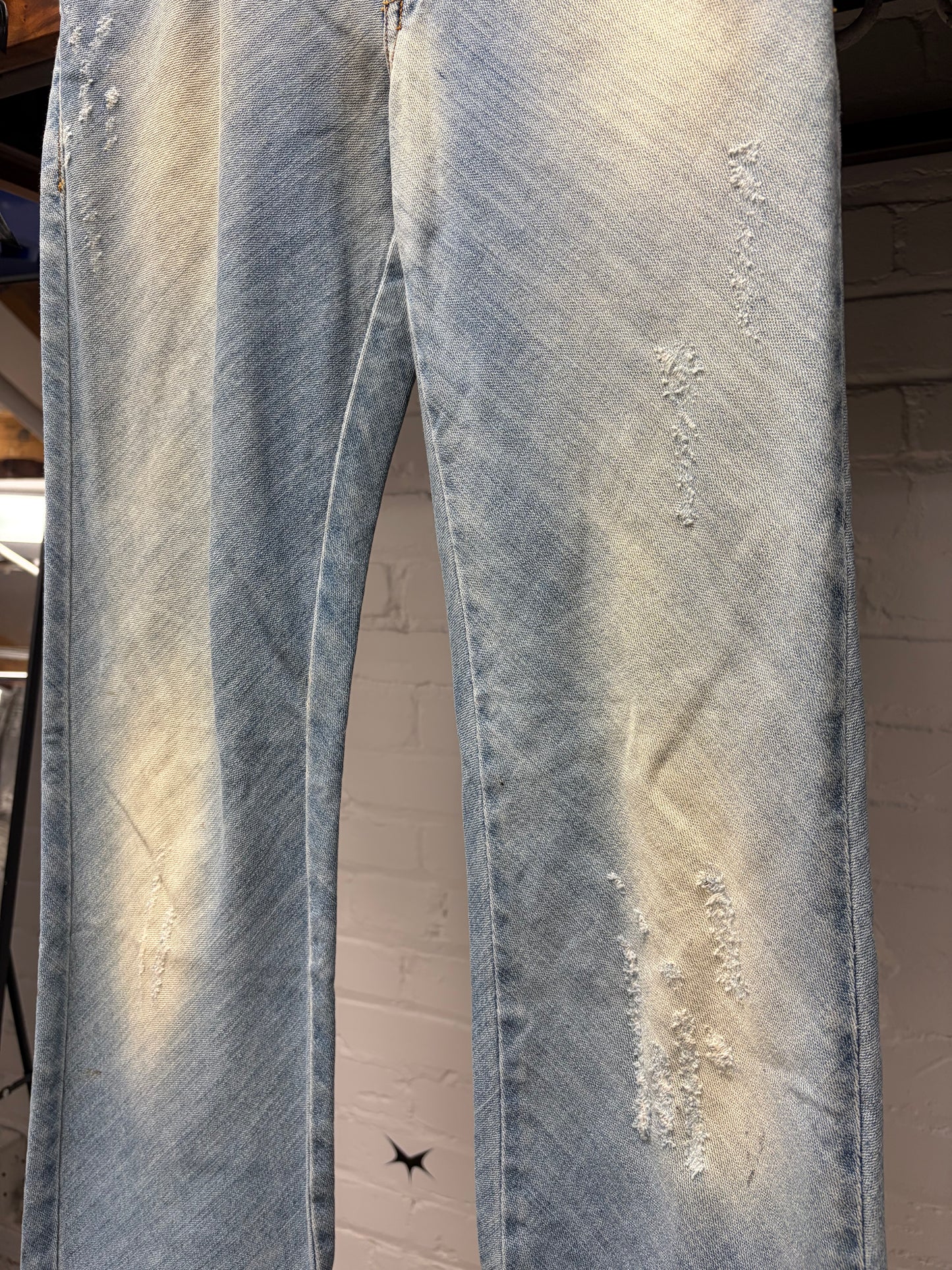 2000s Dolce & Gabbana Light Wash Blue Flared Leg Denim