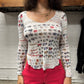 SS2006 Chanel ‘Cruise’ Semi Sheer Silk Long Sleeve Top