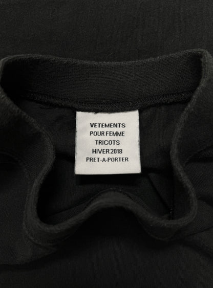 Autumn Winter 2018 Vetements ‘Staff’ Black T-Shirt