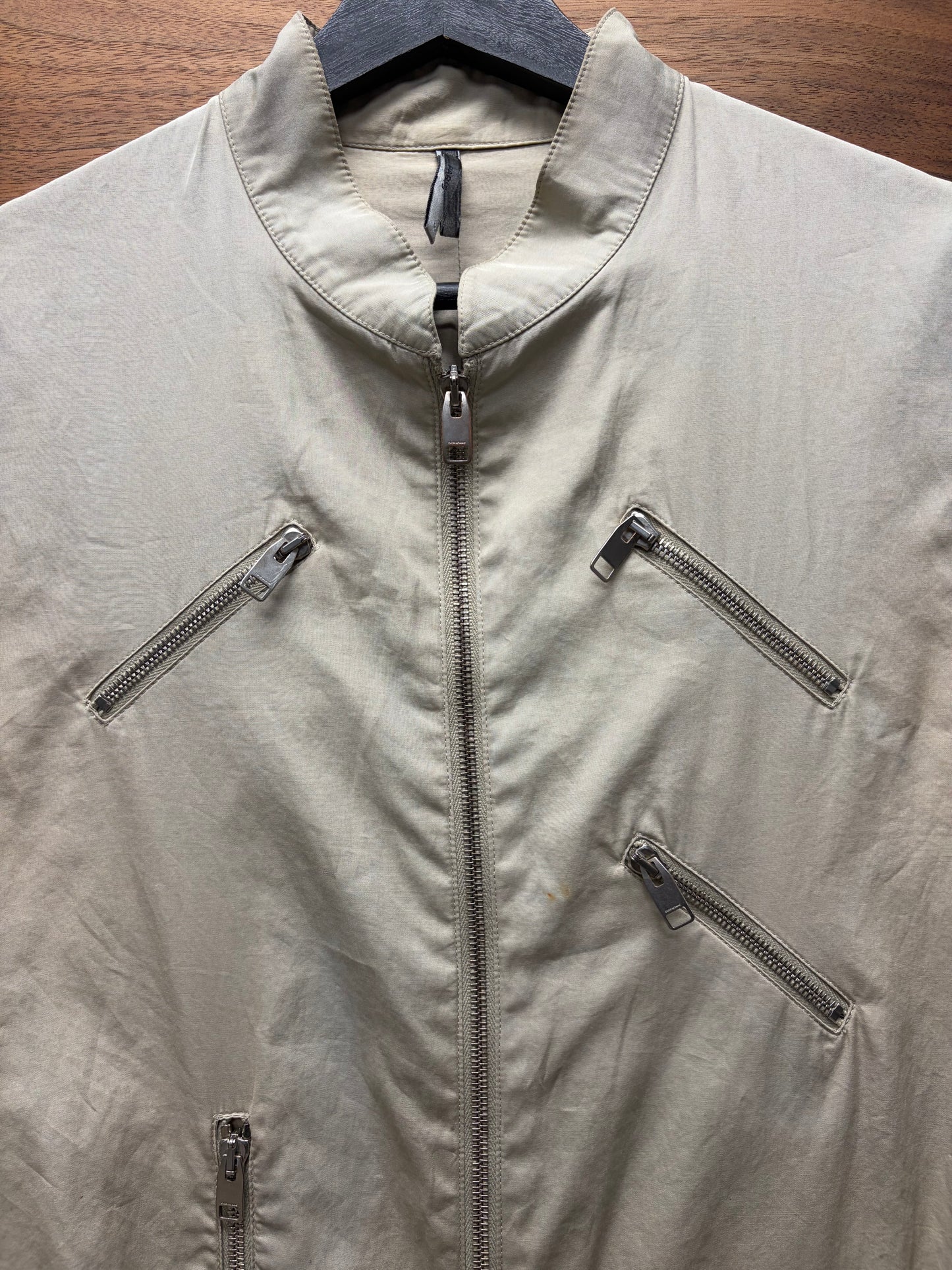 SS2007 Dior Homme by Hedi Slimane ‘We Look Good Together’ Tan Cotton Moto Jacket