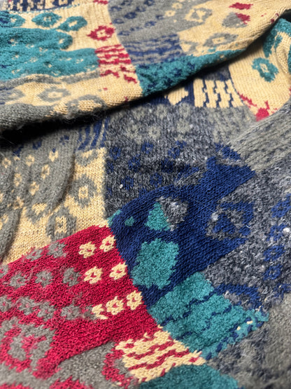 Vintage 1980s Issey Miyake Patterned Knit Sweatshirt