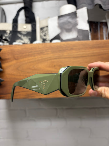Prada ‘Matcha Green’ Boxy Geometric Frame Rectangular Sunglasses