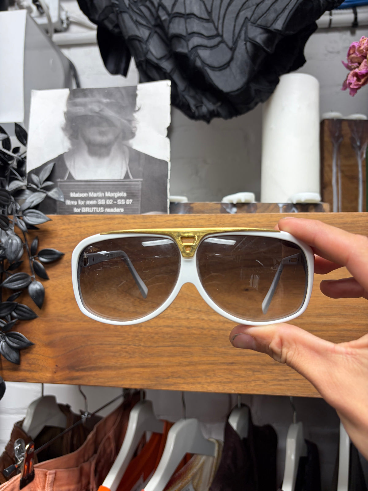 2008 Louis Vuitton ‘Evidence’ Gold/White Aviator Sunglasses