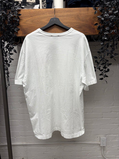 SS2021 Comme Des Garçons Homme Plus ‘Embroidered Flowers’ White Oversized Graphic T-Shirt