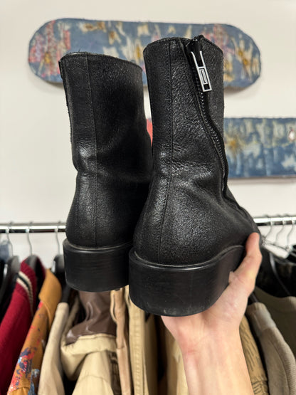 Ann Demeulemeester ‘Ernest’ Twist-Zip Combat Boots.