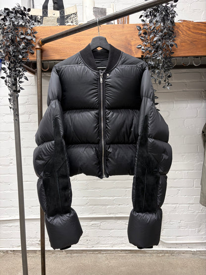 AW2019 Rick Owens ‘Larry’ Shoulder Strap Down Filled Black Puffer Jacket