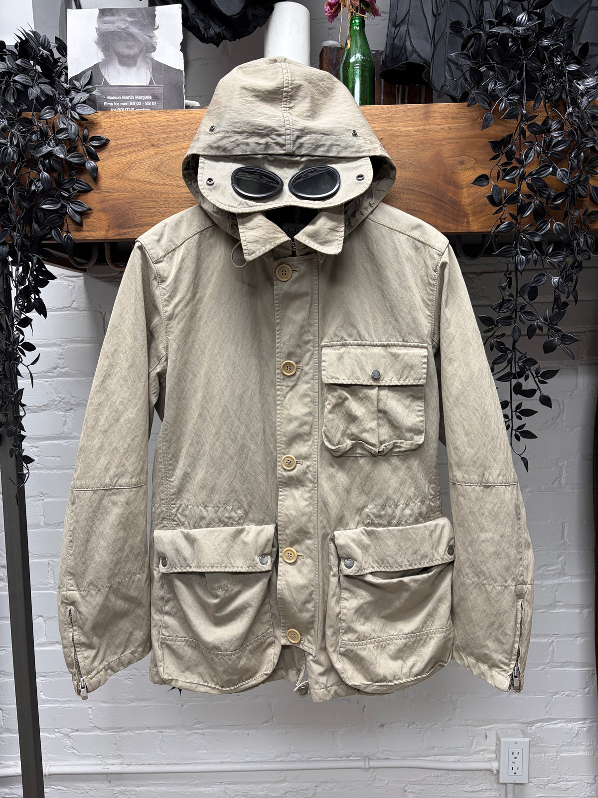 C.P. Company ‘Mille Miglia’ Tan Goggle Lens Hooded Jacket