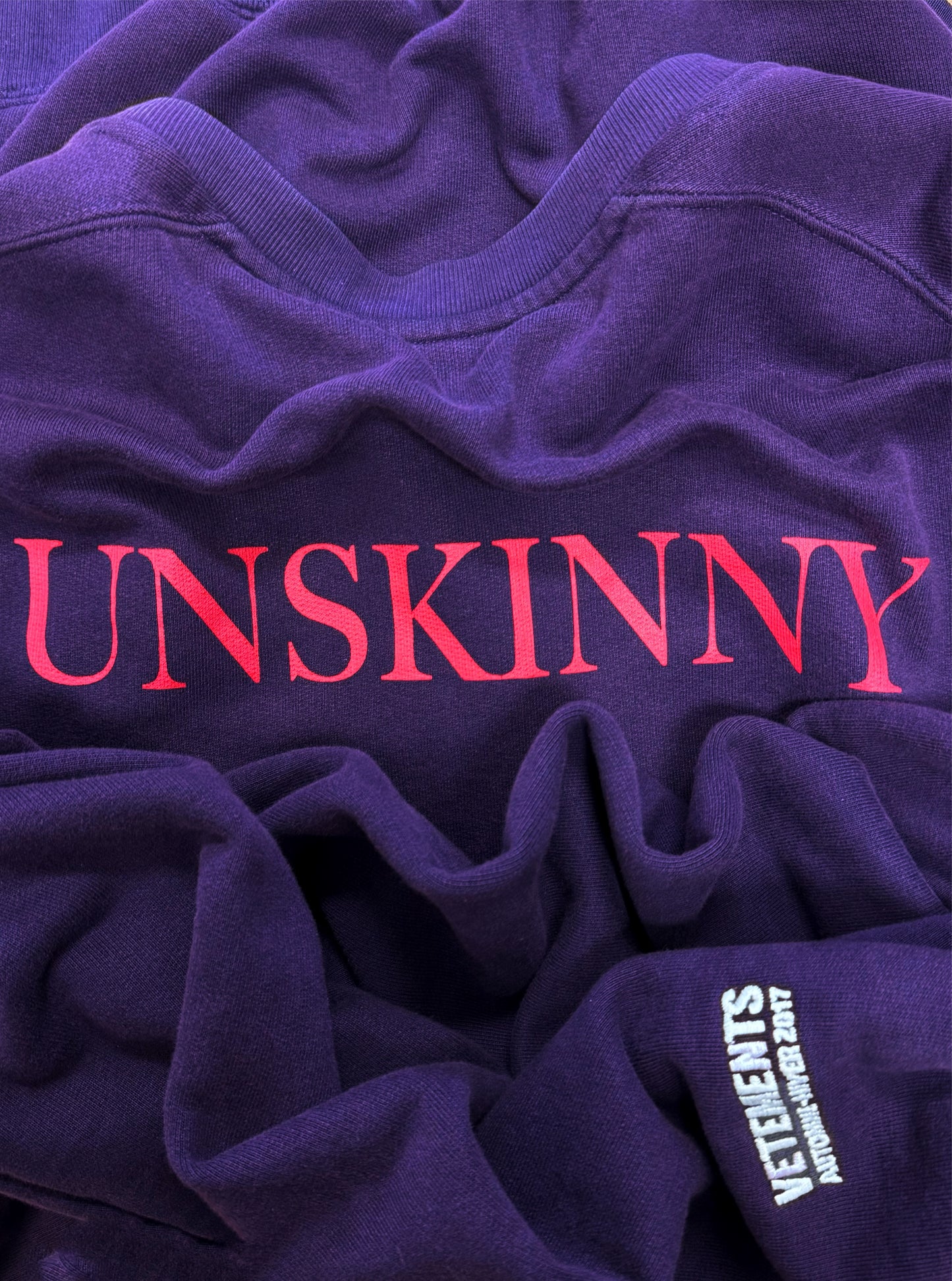 Autumn Winter 2017 Vêtements ‘Unskinny’ Purple Oversized Sweatshirt