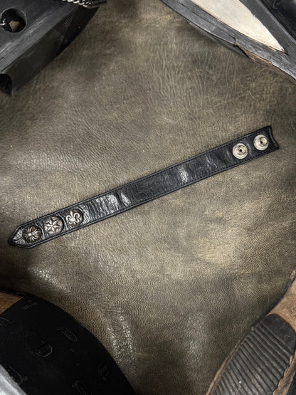 Chrome Hearts ‘Elemental’ Leather Button Snap Bracelet