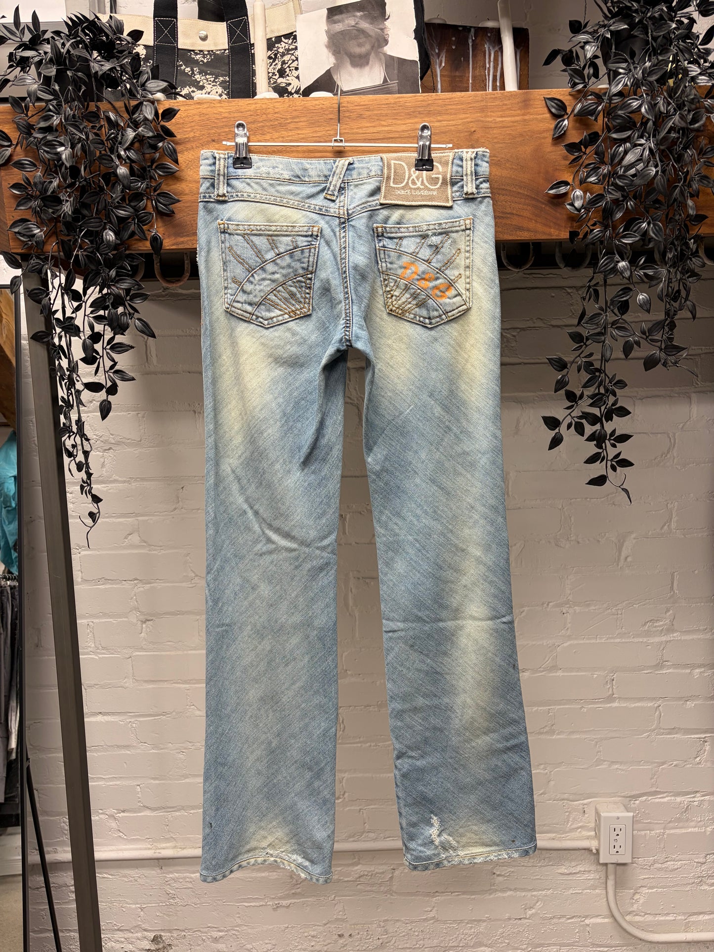 2000s Dolce & Gabbana Light Wash Blue Flared Leg Denim