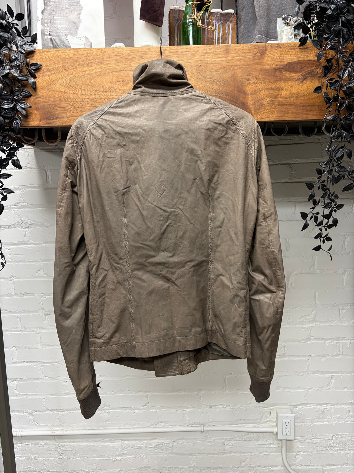 Rick Owens 0&M era Dark Dust Lambskin Leather High-Neck
Leather Jacket