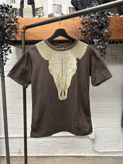 Kapital Western ‘Skull’ Brown/Bone Graphic T-Shirt