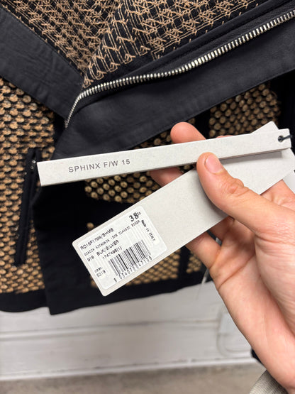 AW2015 Rick Owens ‘Sphinx’ Gold Sequin Beaded ‘Cross Back’ Biker Jacket