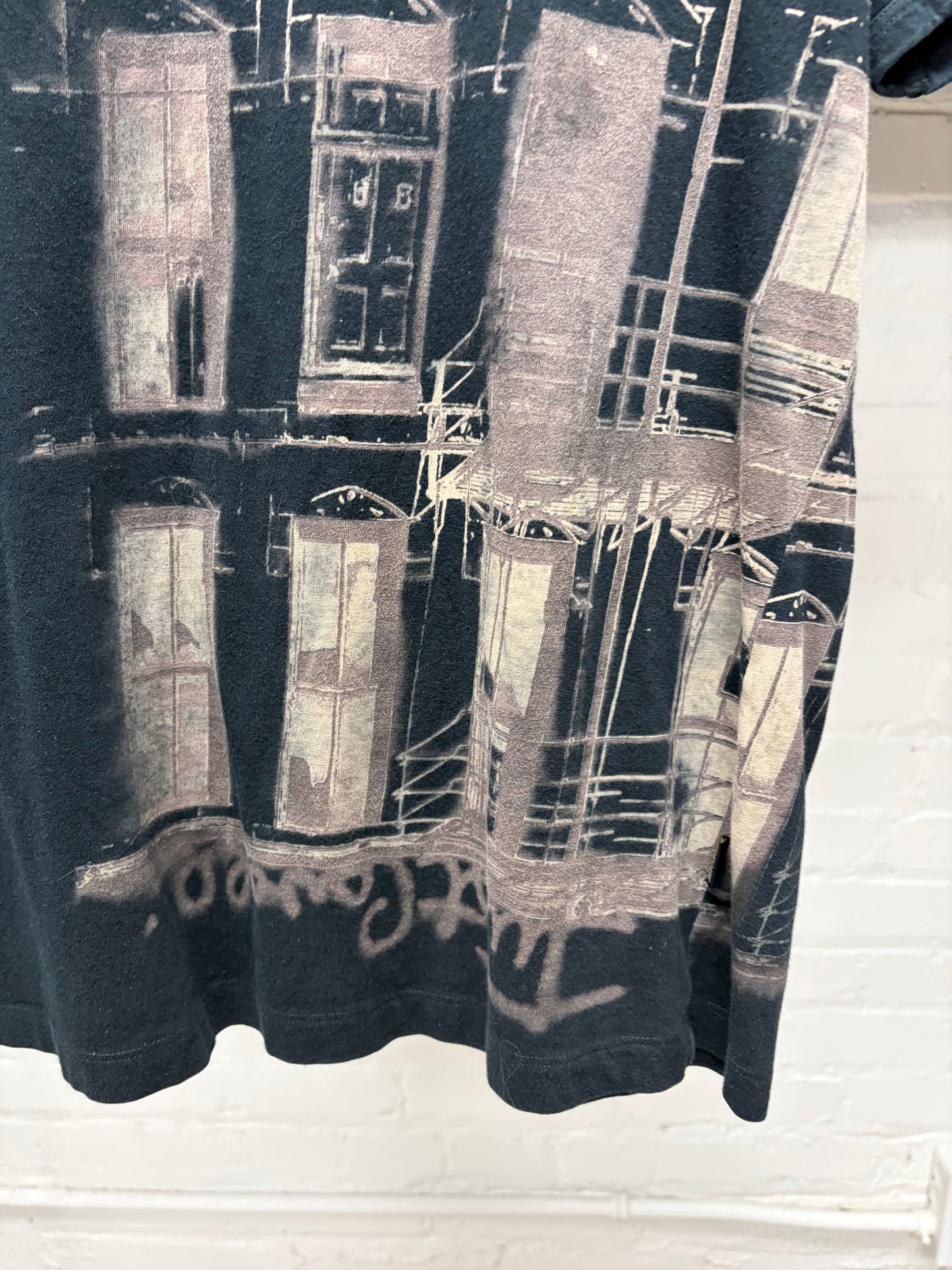 Roberto Cavalli ‘Doors’ Black Shadow Graphic T-Shirt