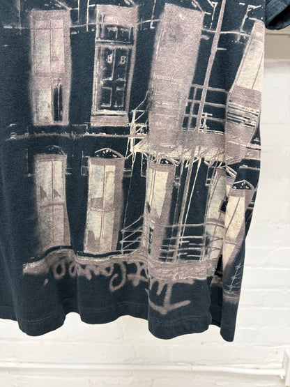 Roberto Cavalli ‘Doors’ Black Shadow Graphic T-Shirt