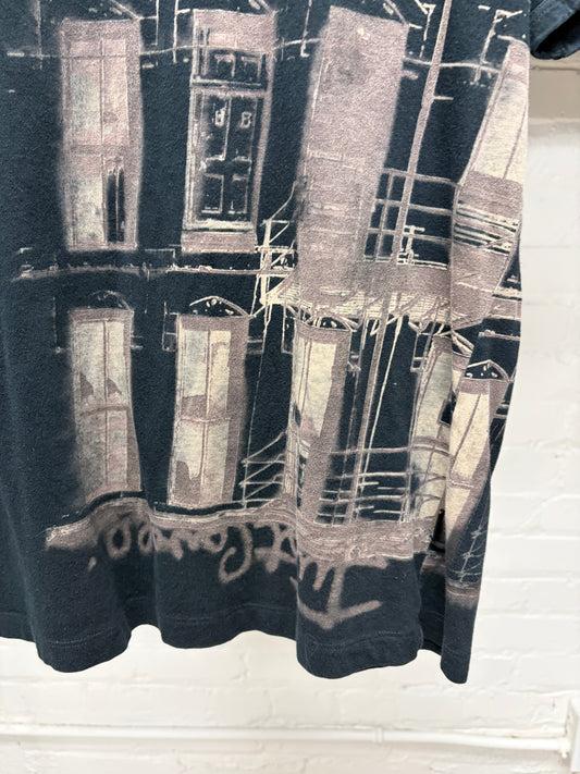 Roberto Cavalli ‘Doors’ Black Shadow Graphic T-Shirt