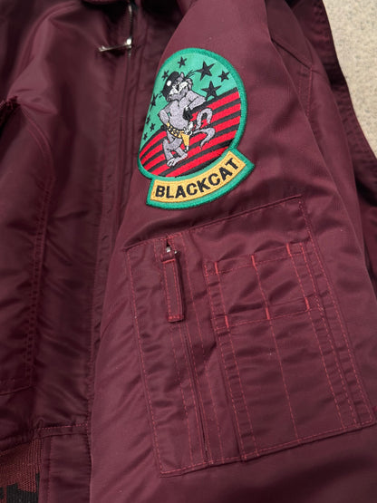 Denim Tears Red MA-1 Collared Bomber Jacket