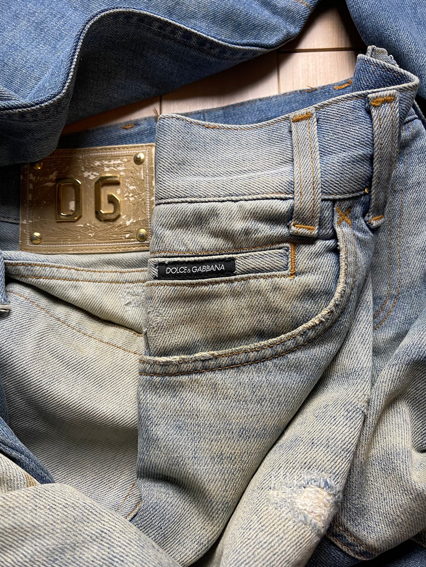 Dolce & Gabbana Light Wash Distressed Boot Cut Denim