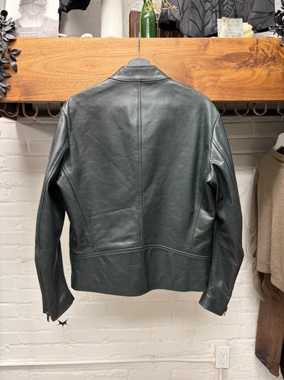SS2013 Maison Margiela Midnight Green ‘5-Zip’ Lambskin Leather Jacket