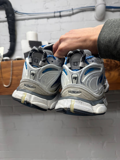 Balenciaga White/Blue ‘Runner’ Low Top Sneakers