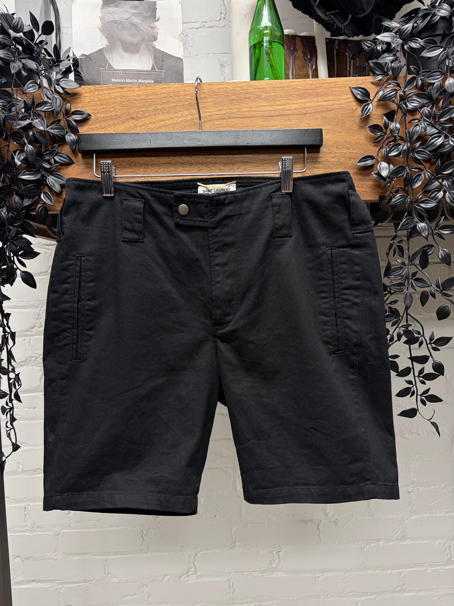 2018 Saint Laurent Black Cotton Shorts