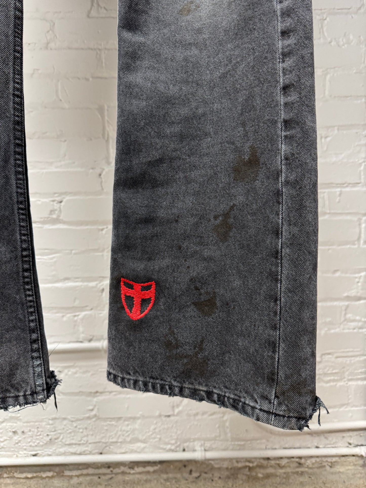 AW2024 Enfants Riches Deprimes Flared Black ‘Patch Repair’ Denim