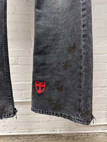 AW2024 Enfants Riches Deprimes Flared Black ‘Patch Repair’ Denim