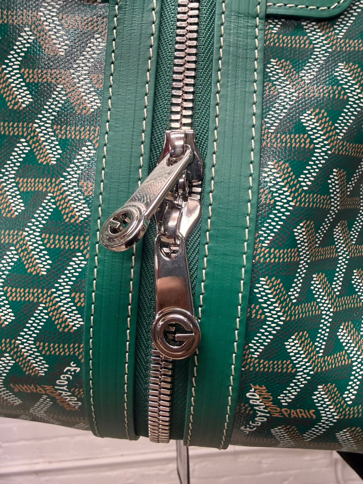 Goyard ‘Boeing 55’ Green Canvas Monogram Weekender Duffle Bag
