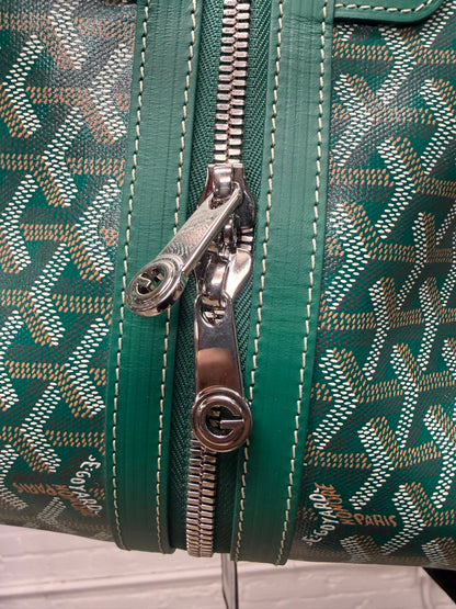 Goyard ‘Boeing 55’ Green Canvas Monogram Weekender Duffle Bag