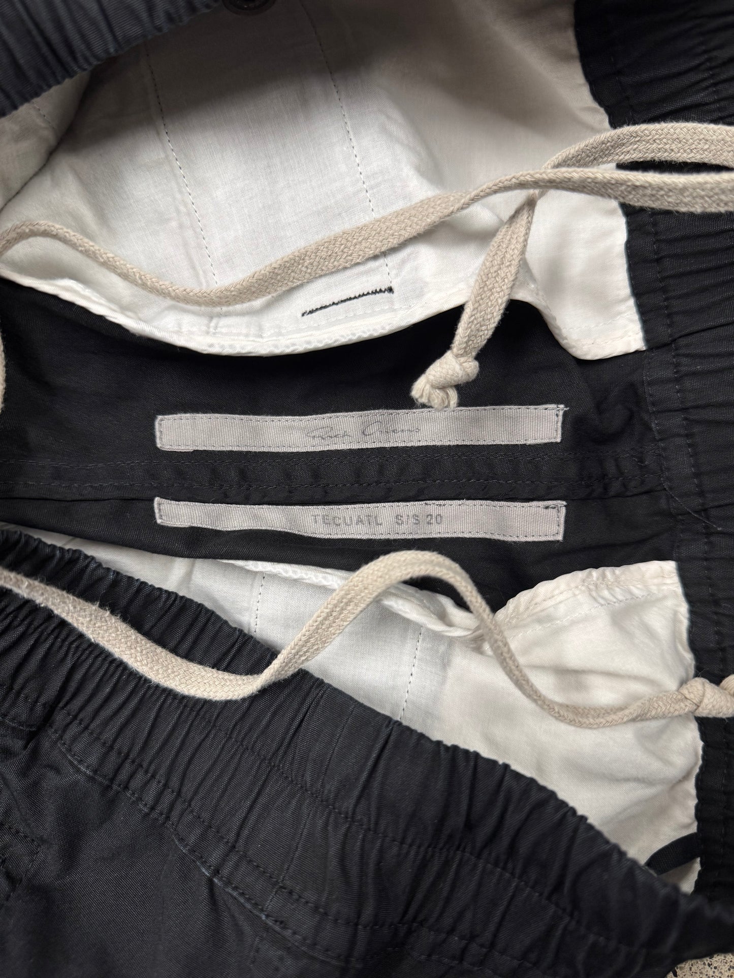 SS2020 Rick Owens ‘Tecuatl’ Drop Crotch Pod Shorts