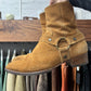 Saint Laurent ‘Wyatt’ Brown Suede Harness Boots