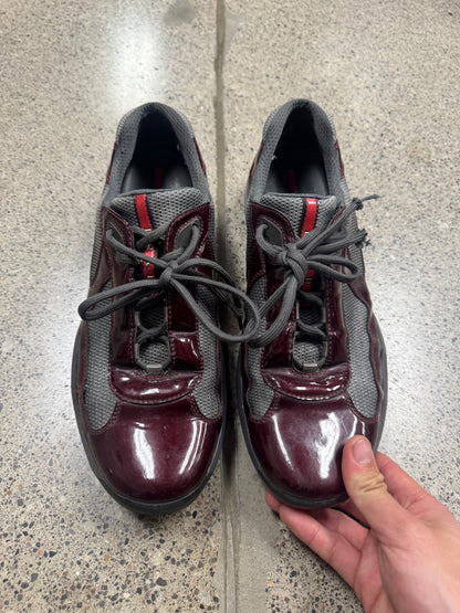 Prada ‘America’s Cup’ Red Patent Leather Low Top Sneakers