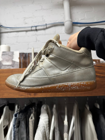 Maison Margiela ‘G.A.T.’ Brown Leather/Gum Sole Mid Top Sneakers