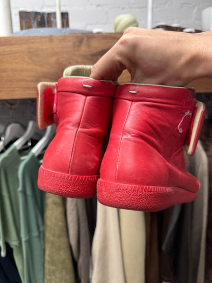 Maison Margiela ‘Future’ Red Leather High Top Sneakers